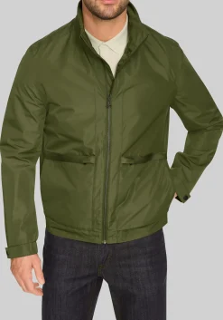 Cole Haan Stand Collar Packable Rain Jacket