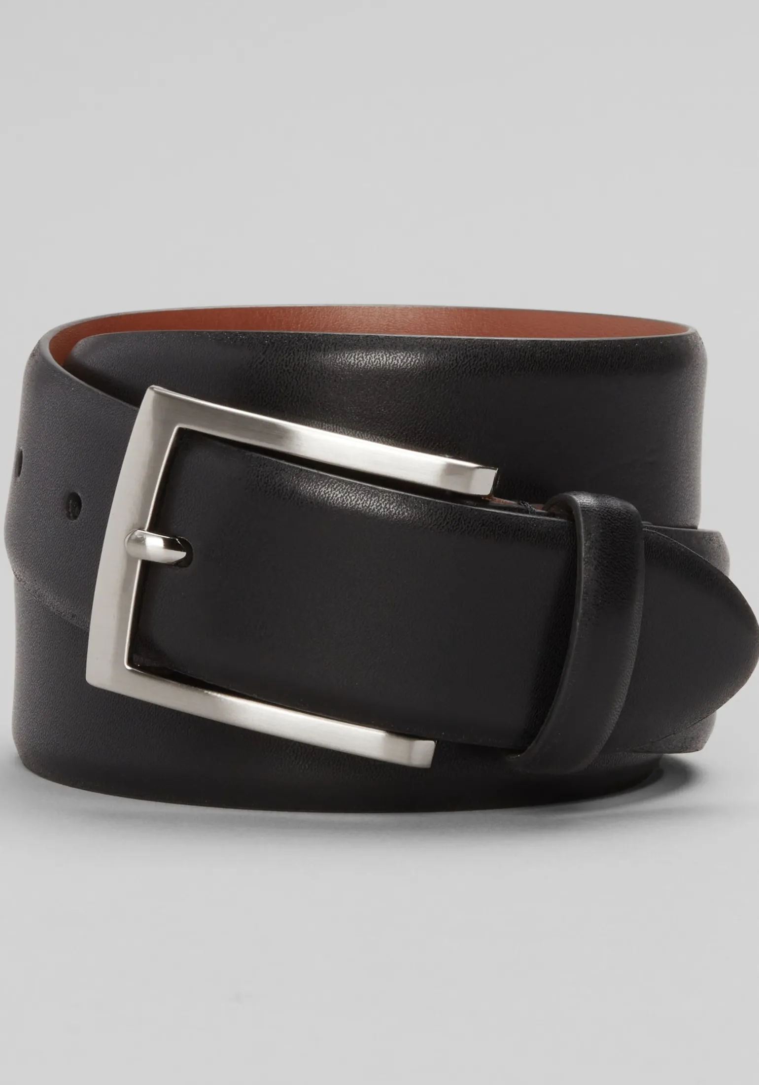 1905 Collection Feather Edge Stitched Leather Belt - Big & Tall