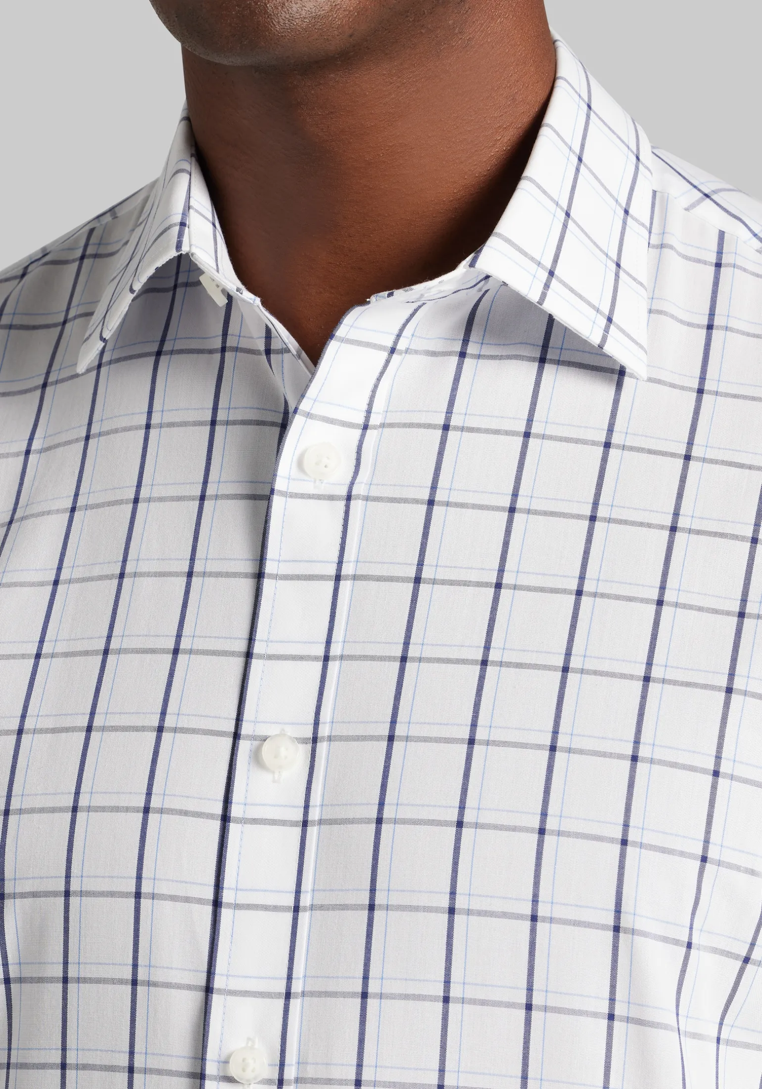 1905 Collection Tailored Fit Bold Grid Short Sleeve Button Up Shirt - Big & Tall