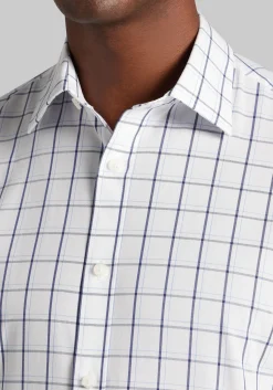 1905 Collection Tailored Fit Bold Grid Short Sleeve Button Up Shirt