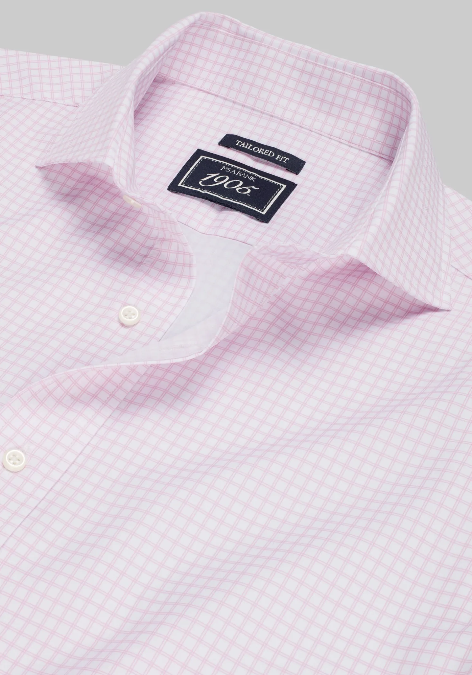 1905 Collection Tailored Fit Check 4-Way Stretch Dress Shirt