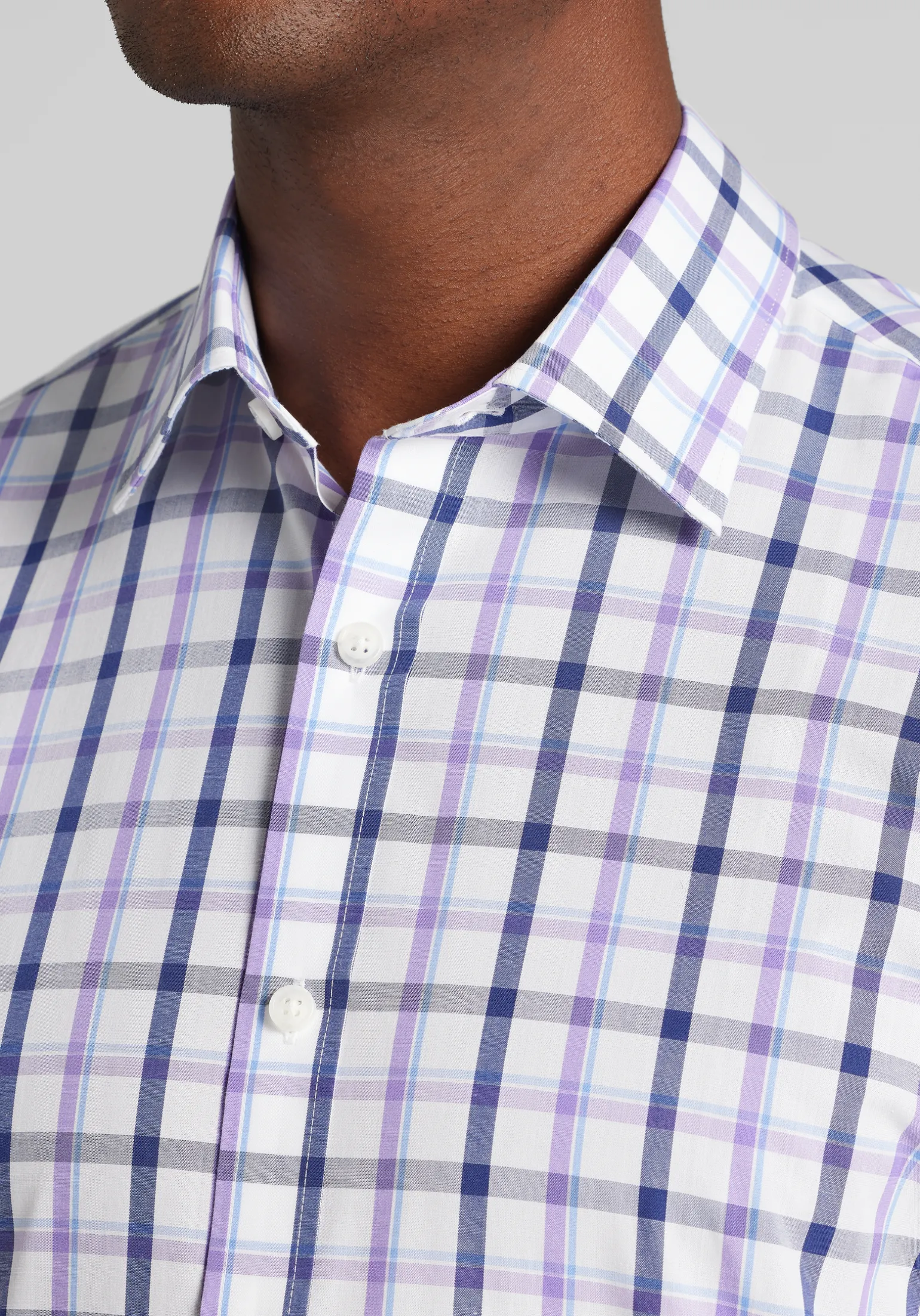 1905 Collection Tailored Fit Large Plaid Short Sleeve Button Up Shirt - Big & Tall