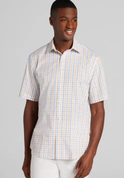 1905 Collection Tailored Fit Multi Gingham Short Sleeve Button Up Shirt