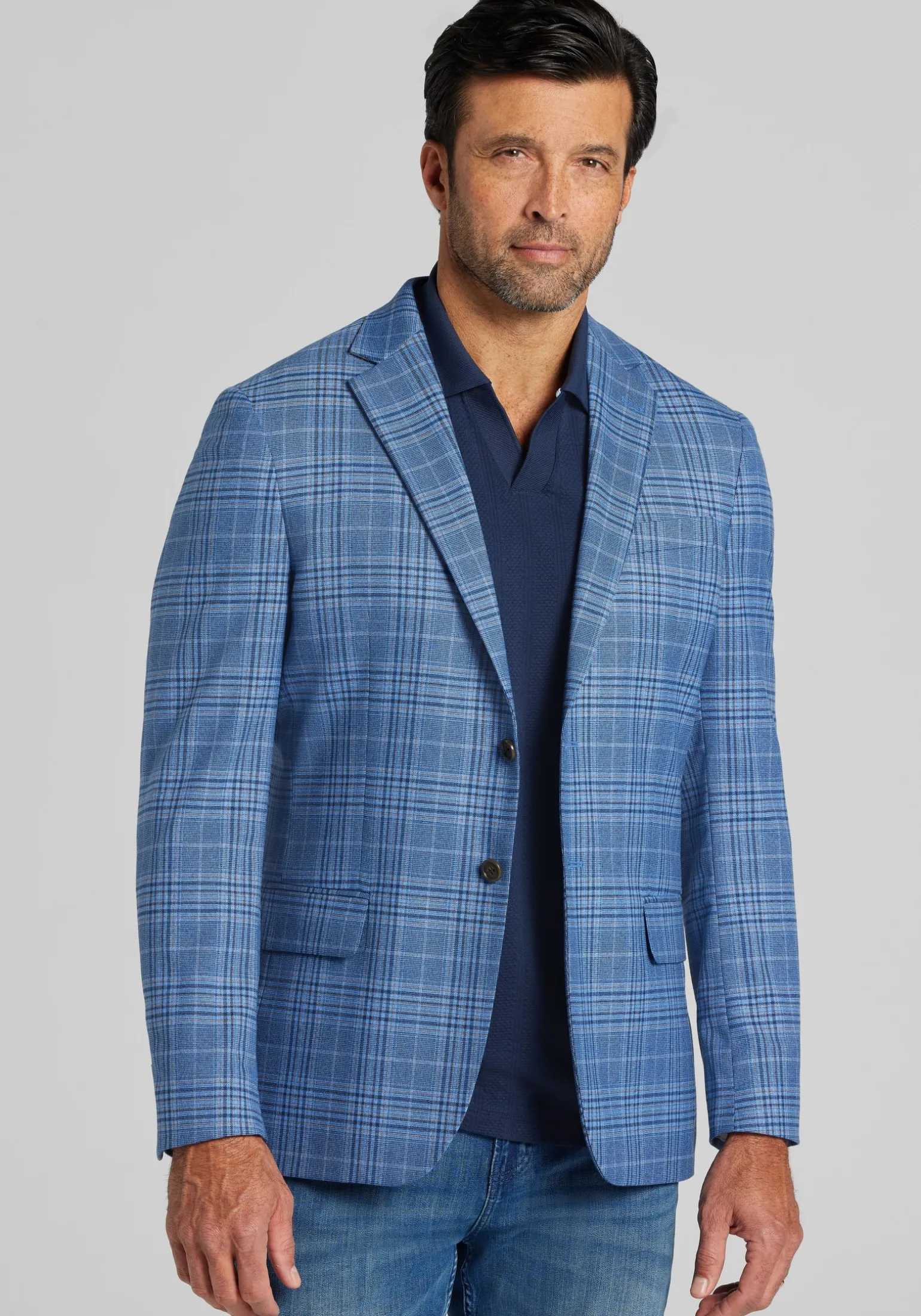 1905 Collection Tailored Fit Plaid Sportcoat - Big & Tall