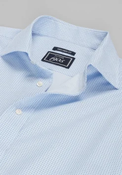1905 Collection Tailored Fit Spread Collar Micro Medallion 4-Way Stretch Dress Shirt