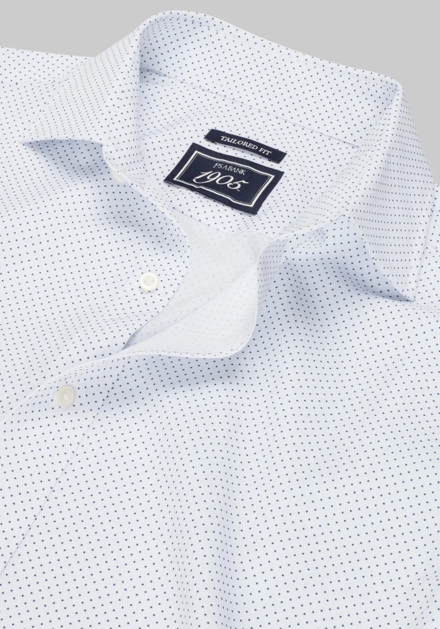 1905 Collection Tailored Fit Spread Collar Dot 4-Way Stretch Dress Shirt
