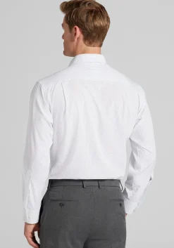 1905 Collection Tailored Fit Spread Collar Dot 4-Way Stretch Dress Shirt