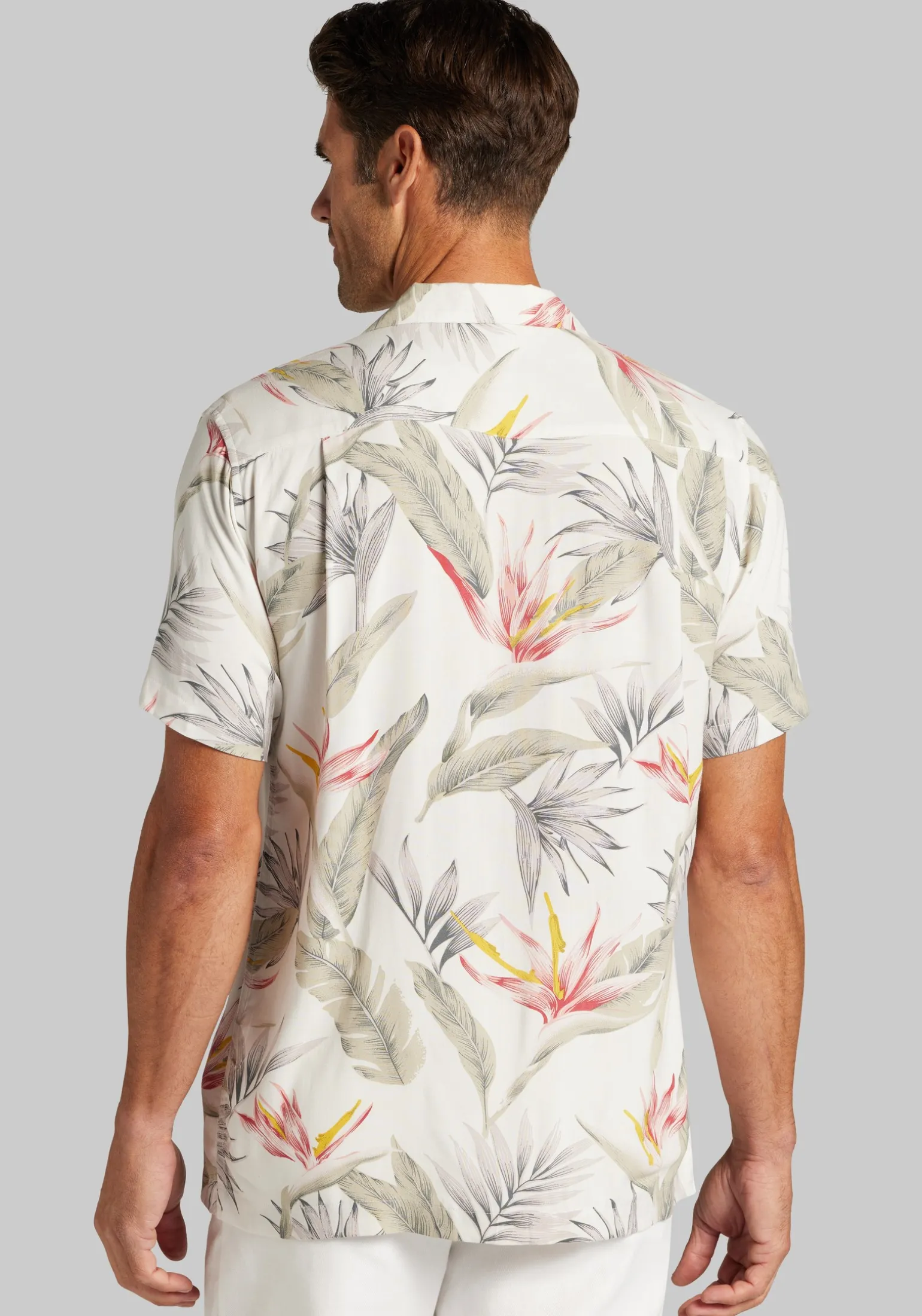 1905 Collection Tailored Fit Tropical Floral Short Sleeve Hawaiian Camp Shirt CLEARANCE