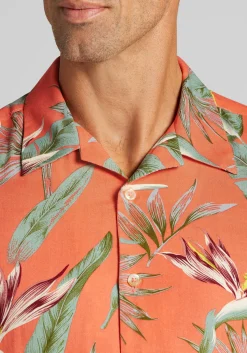 1905 Collection Tailored Fit Tropical Floral Short Sleeve Hawaiian Camp Shirt CLEARANCE