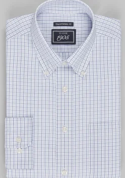 1905 Collection Traditional Fit Button-Down Collar Check Dress Shirt