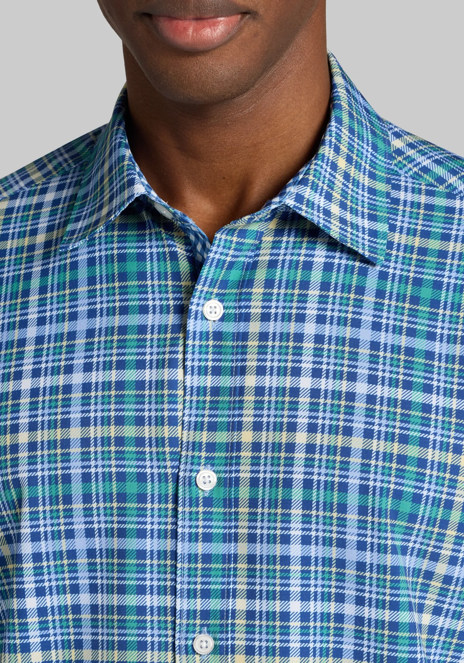 Con.Struct Slim Fit Plaid 4-Way Stretch Button Up Shirt CLEARANCE