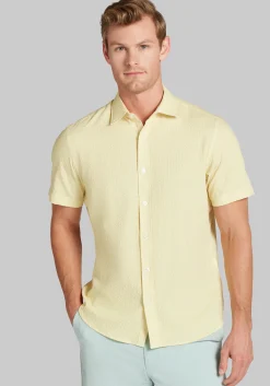 Con.Struct Slim Fit Solid Seersucker Short Sleeve Button Up Shirt - Big & Tall