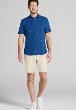 Con.Struct Tailored Fit Cocktails Seersucker Short-Sleeve Shirt