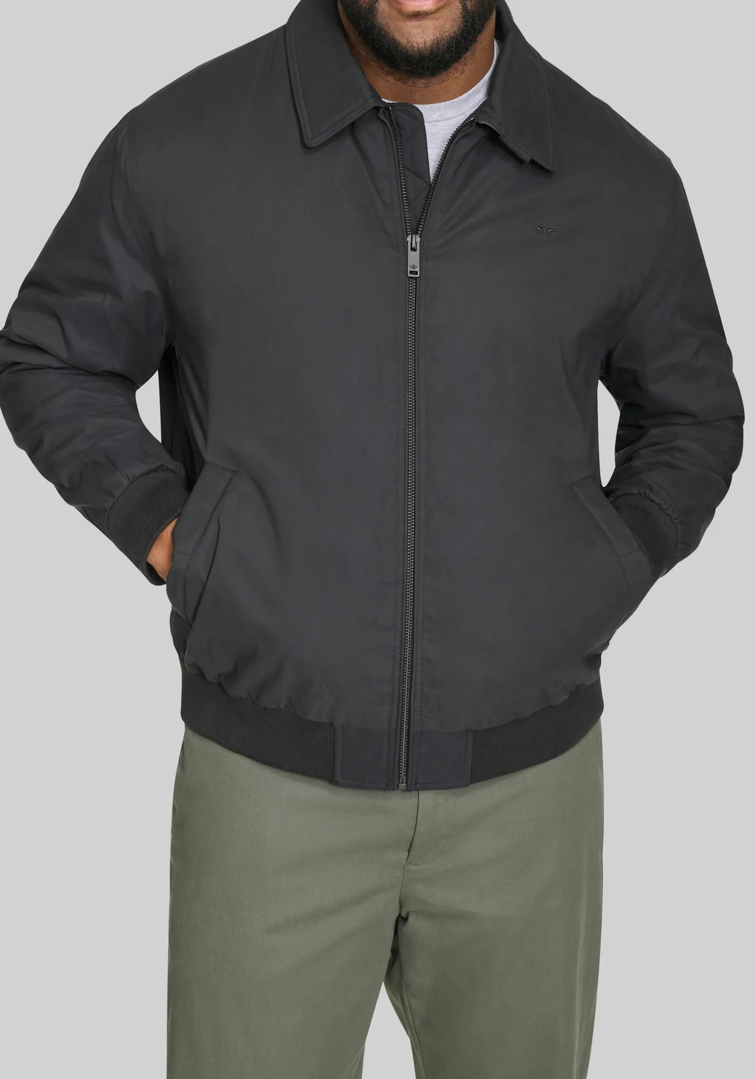 Dockers Tailored Fit Micro Twill Golf Bomber Jacket - Big & Tall