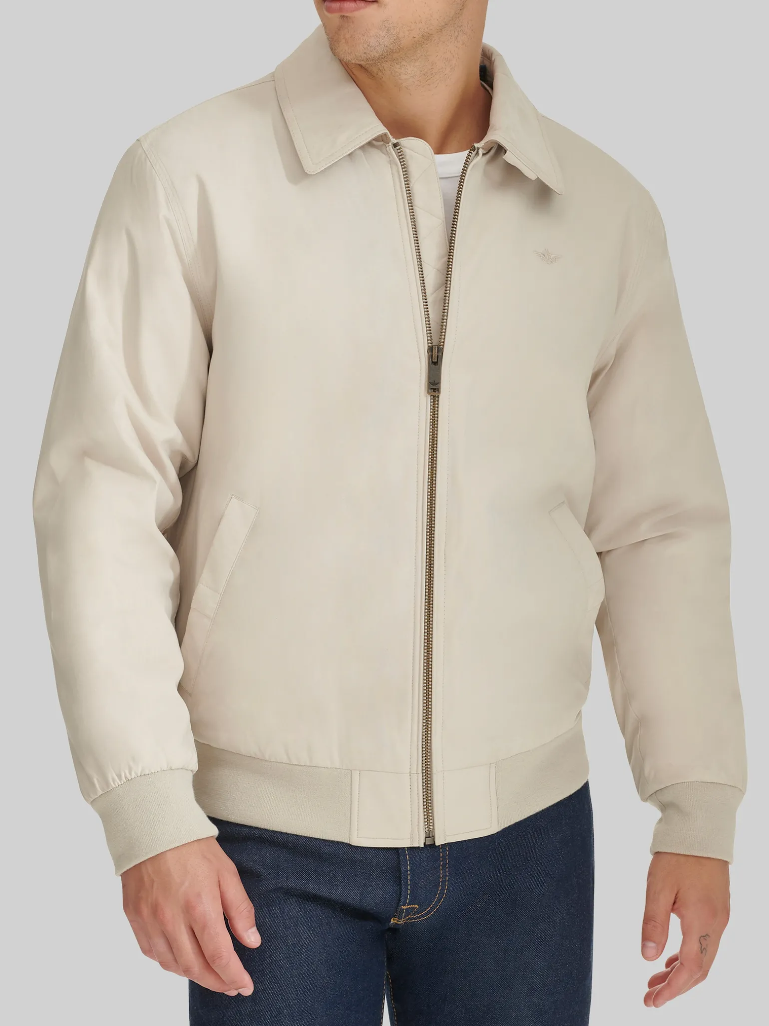Dockers Tailored Fit Micro Twill Golf Bomber Jacket