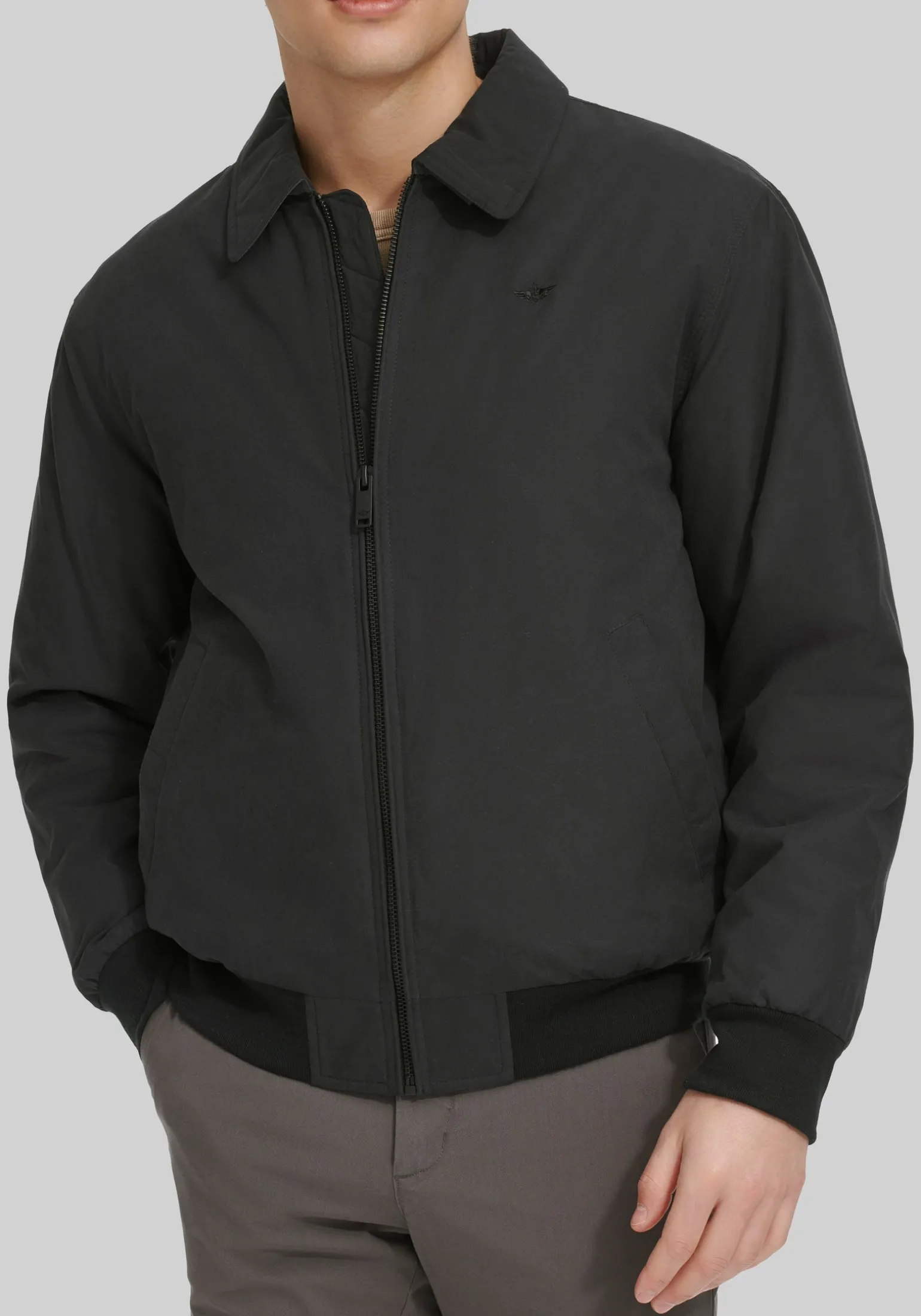 Dockers Tailored Fit Micro Twill Golf Bomber Jacket