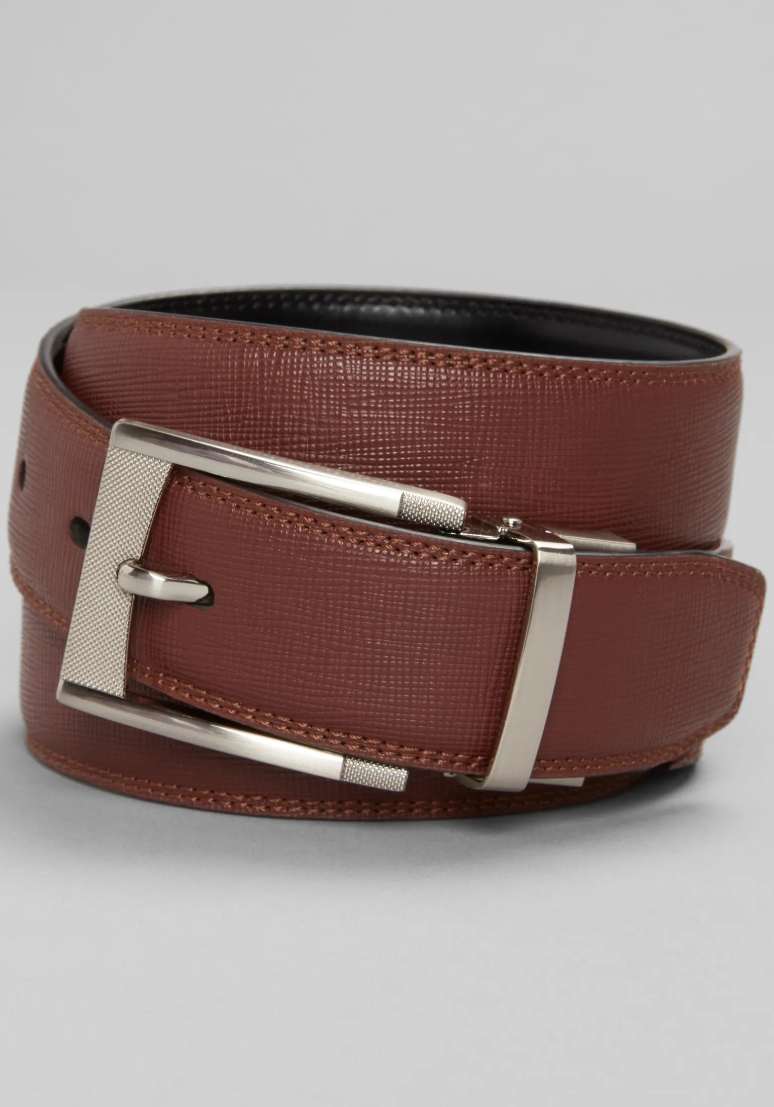 Florsheim Stitched Feather Edge Textured Reversible Belt