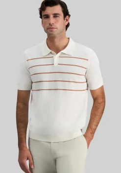 Haggar Regular Fit Retro Stripe Knit Short Sleeve Polo Sweater