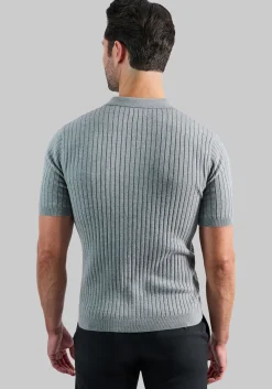 Haggar Slim Fit Johnny Collar Short Sleeve Sweater