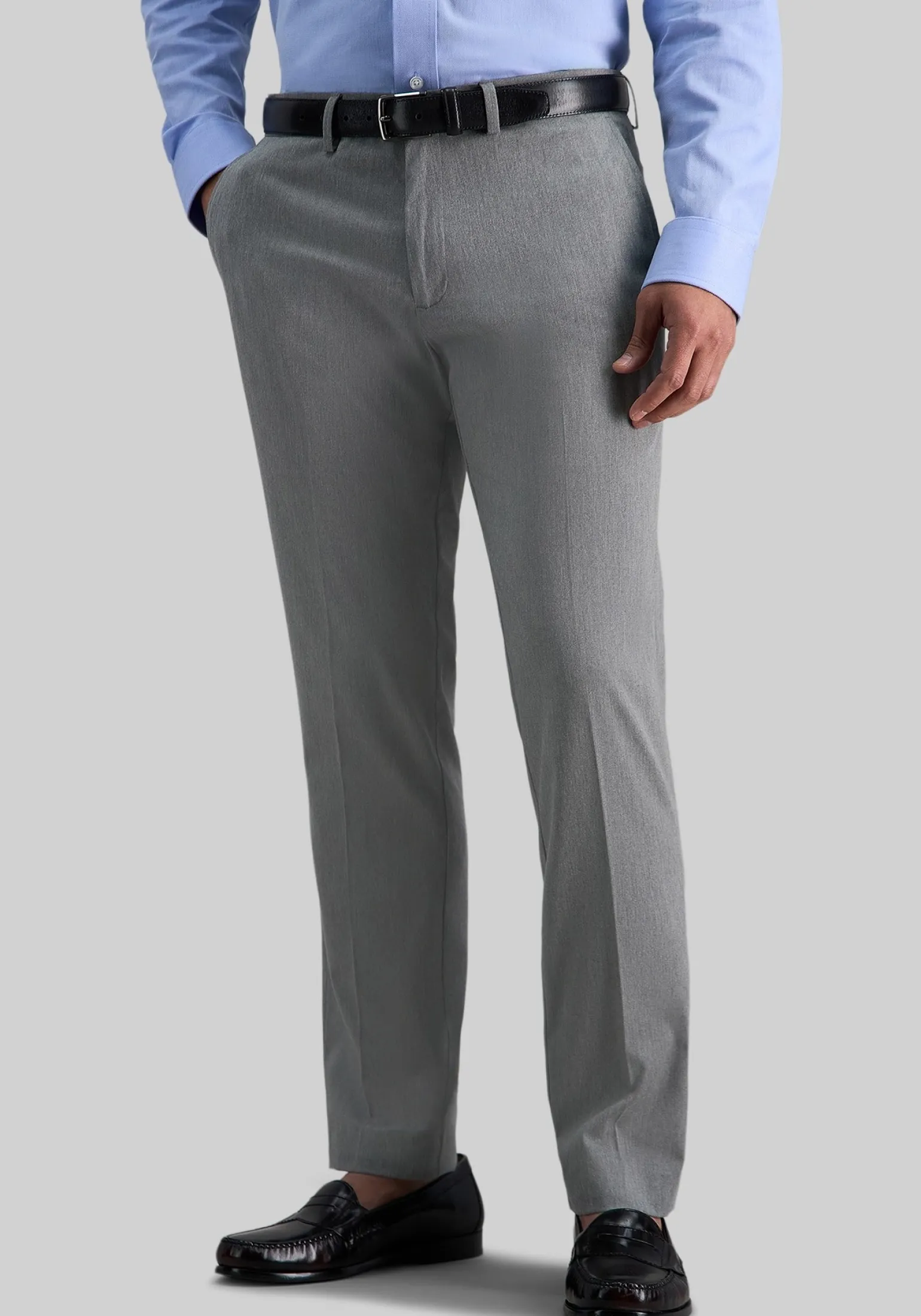 Haggar Slim Straight Fit Iron-Free Premium Flat Front Khaki Pants
