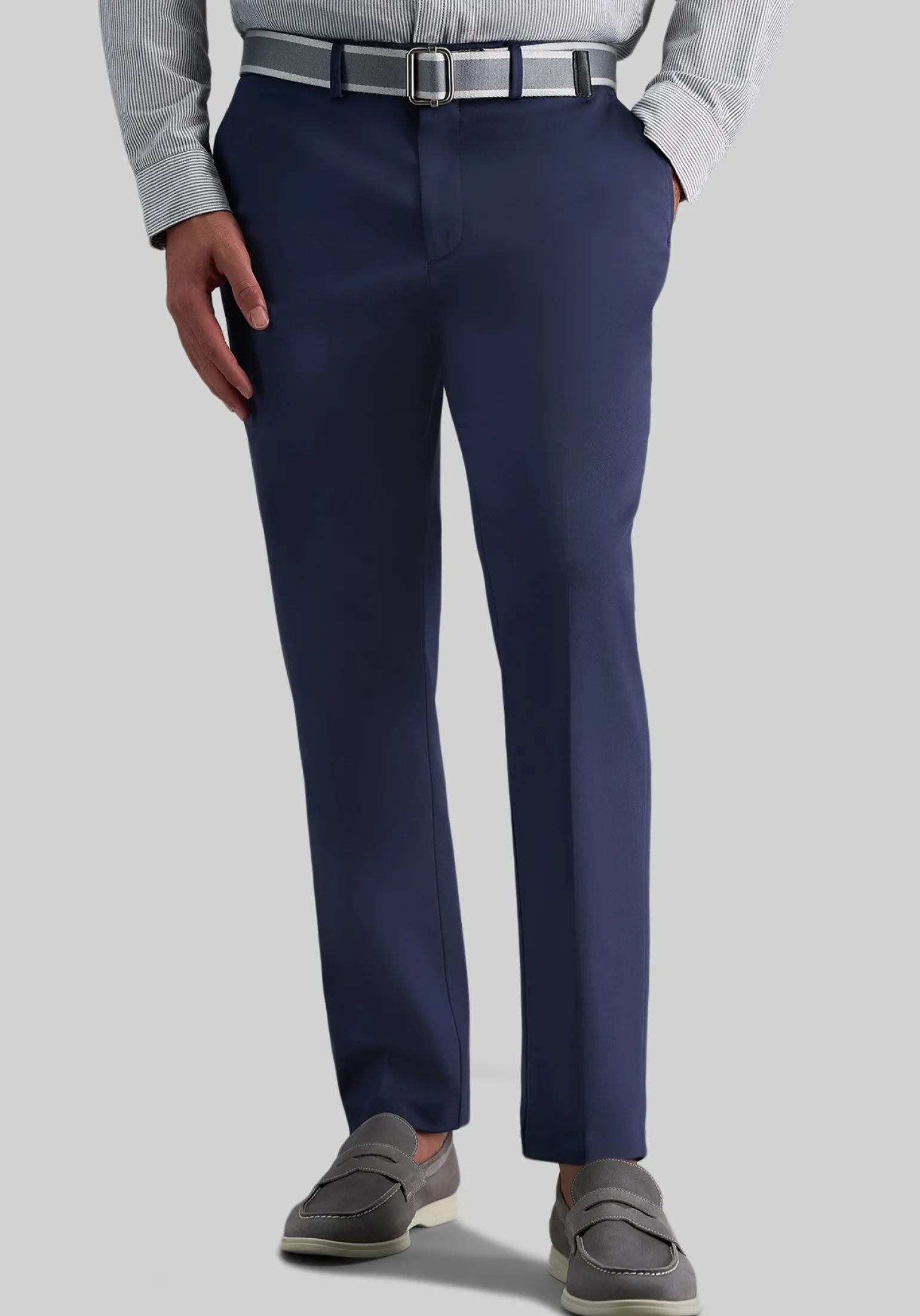 Haggar Slim Straight Fit Iron-Free Premium Flat Front Khaki Pants