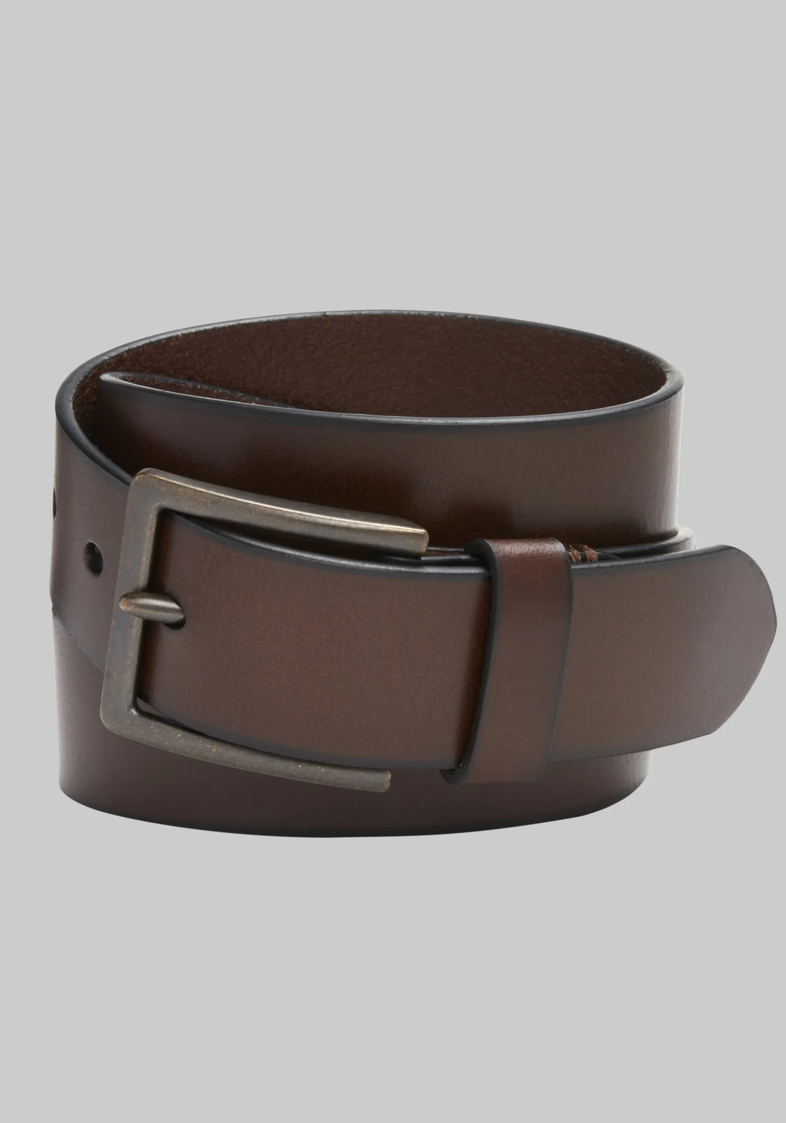 Johnston & Murphy Antique Buckle Leather Belt