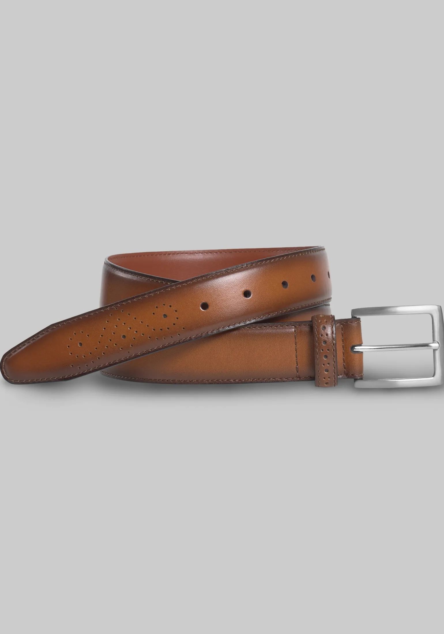 Johnston & Murphy Burnished Edge Leather Belt