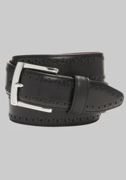 Johnston & Murphy Perforated Edge Leather Belt