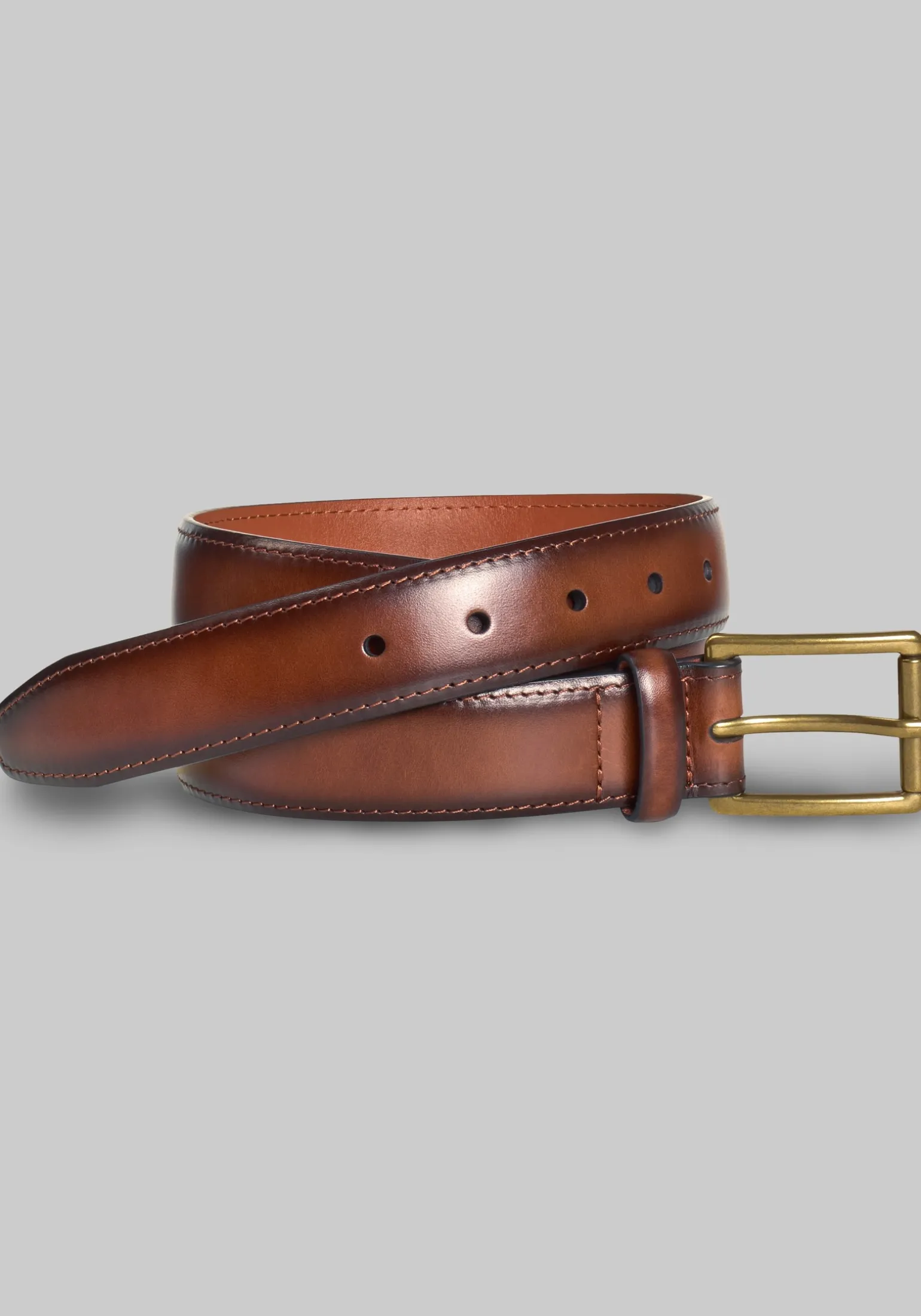 Johnston & Murphy Shadow Edged Leather Belt