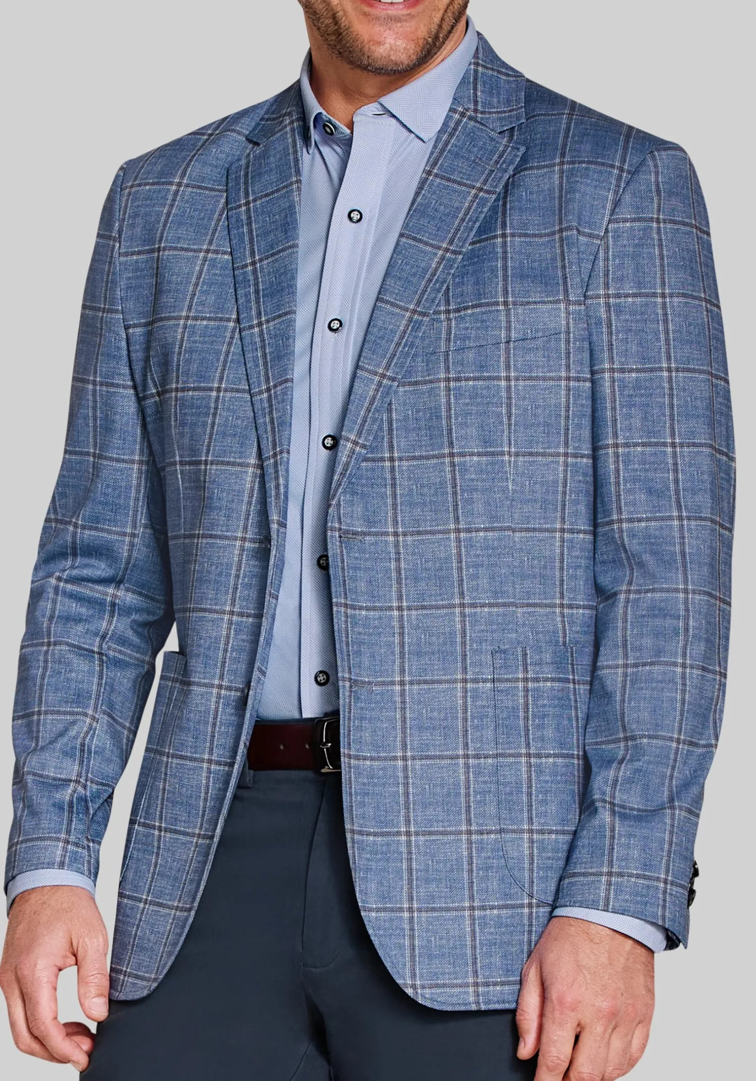Johnston & Murphy Tailored Fit XC Flex Pinnacle Plaid Blazer