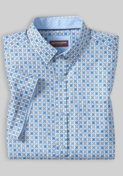Johnston & Murphy Tailored Fit Logan Flamingo Short Sleeve Shirt