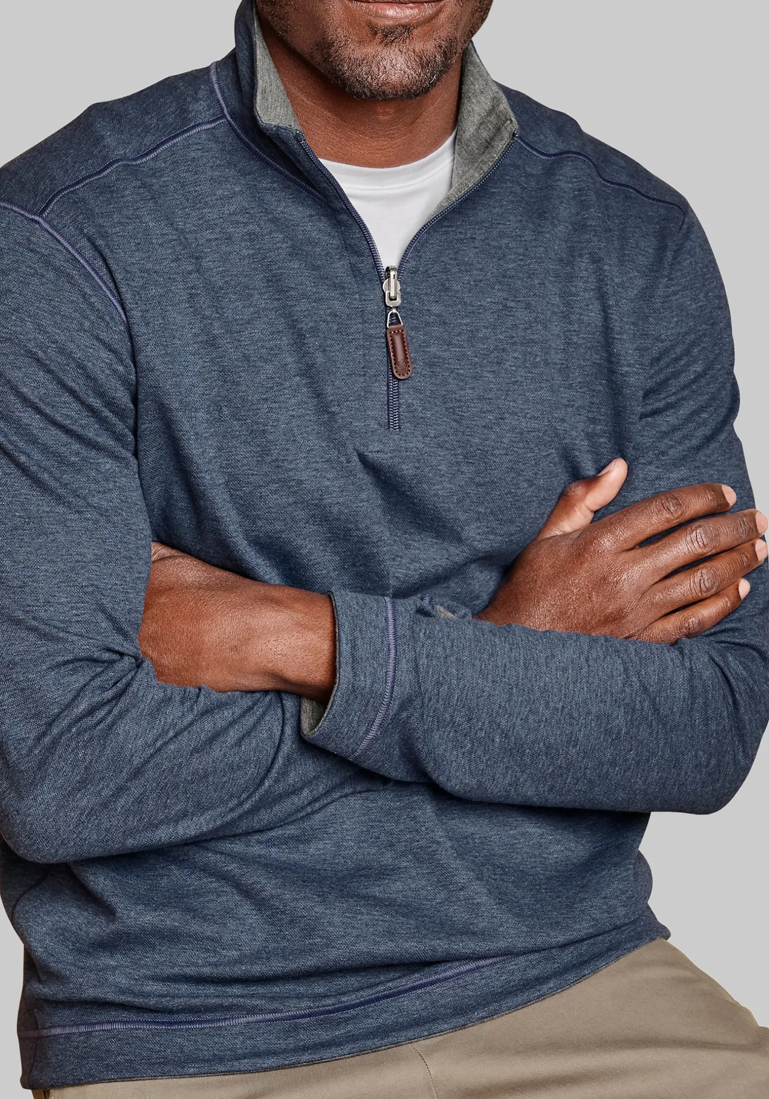 Johnston & Murphy Tailored Fit Reversible 1/4-Zip Pullover