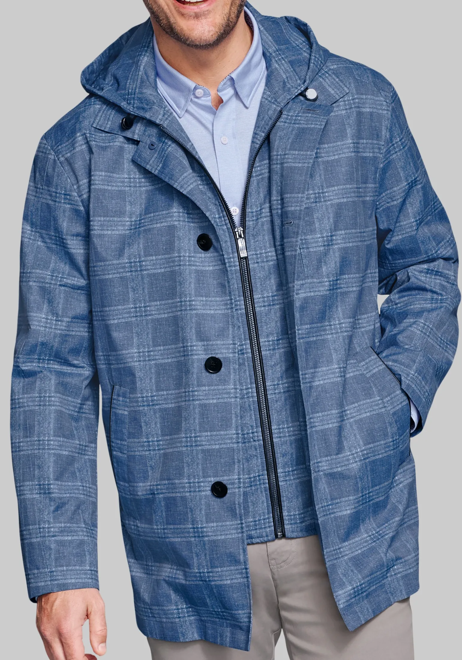 Johnston & Murphy Upton Raincoat with Hood