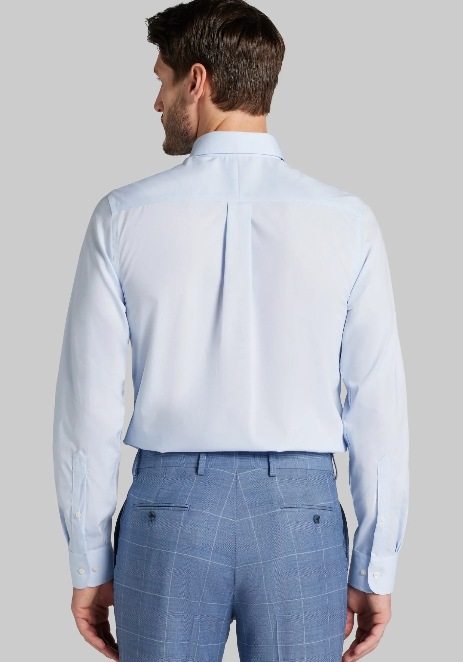 Jos. A. Bank Comfort Stretch Slim Fit Button-Down Collar Solid Dress Shirt