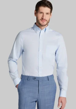 Jos. A. Bank Comfort Stretch Slim Fit Button-Down Collar Solid Dress Shirt