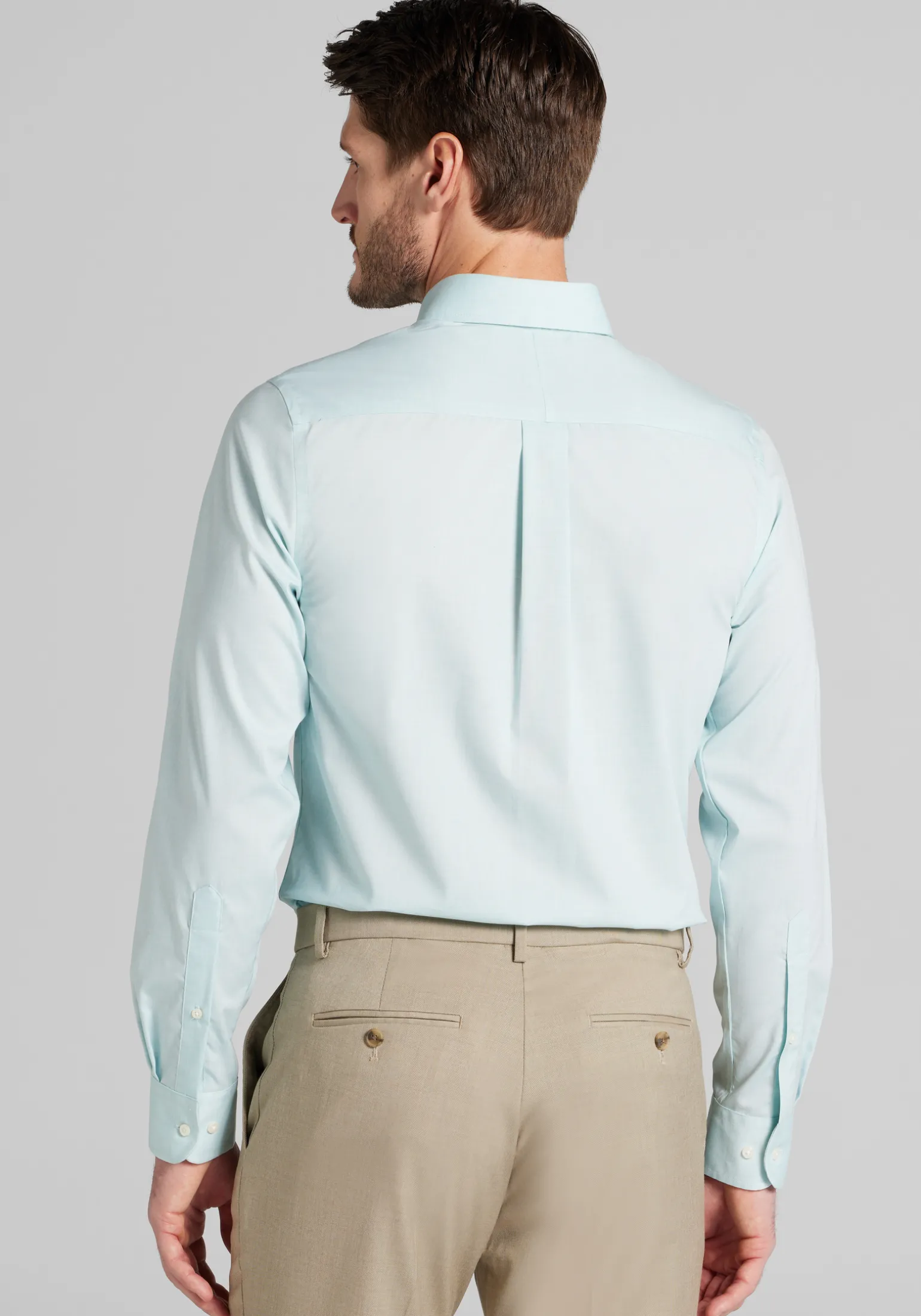 Jos. A. Bank Comfort Stretch Slim Fit Button-Down Collar Solid Dress Shirt
