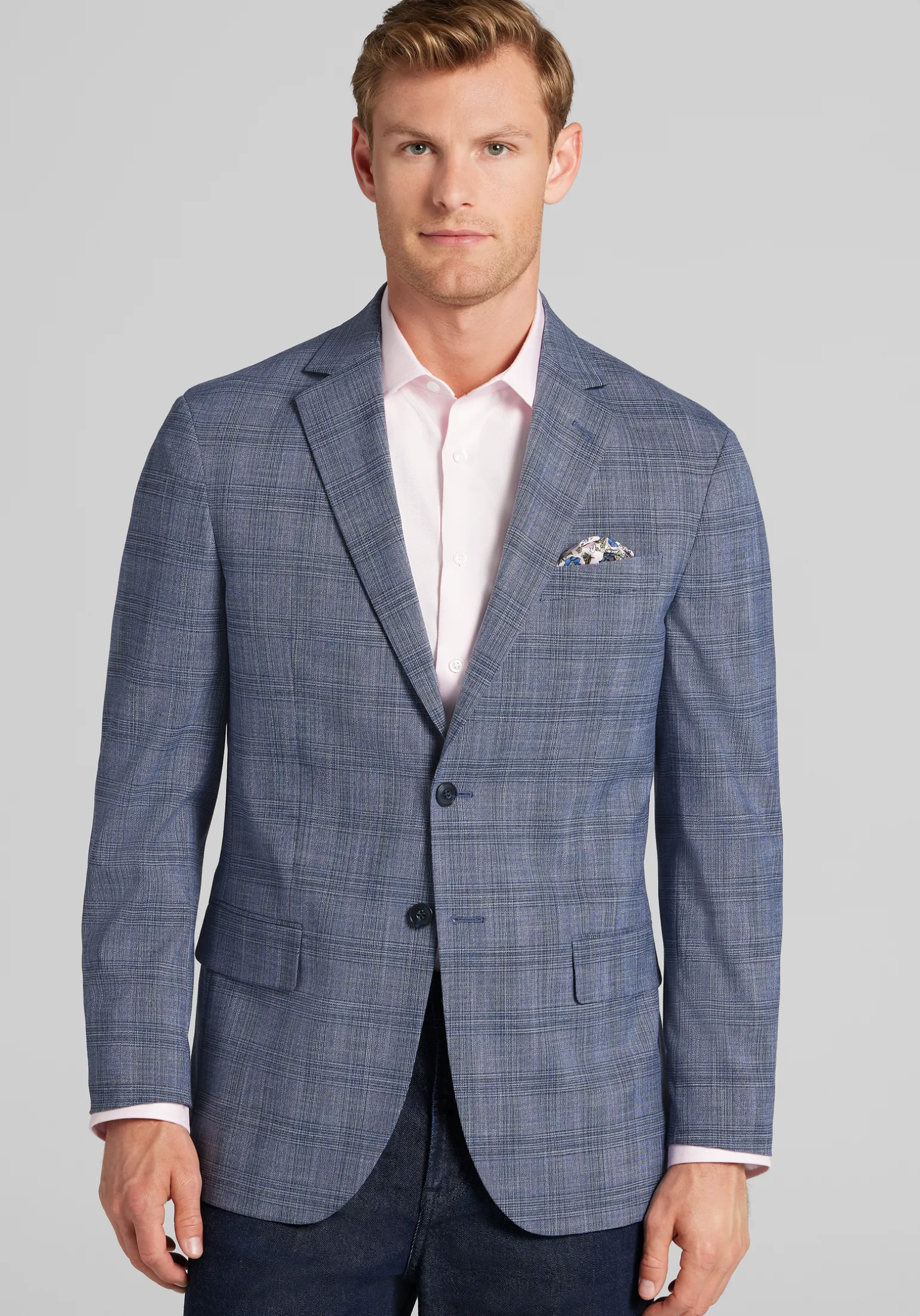 Jos. A. Bank Comfort Stretch Tailored Fit Plaid Sportcoat - Big & Tall