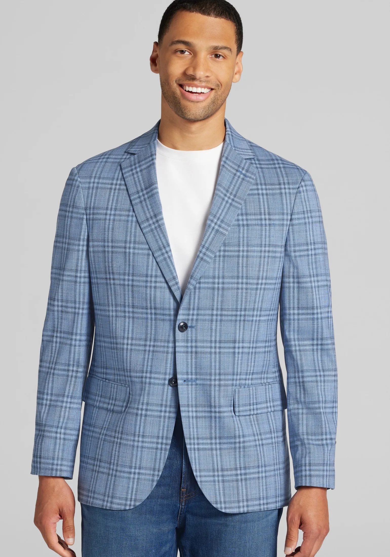 Jos. A. Bank Comfort Stretch Tailored Fit Plaid Sportcoat - Big & Tall