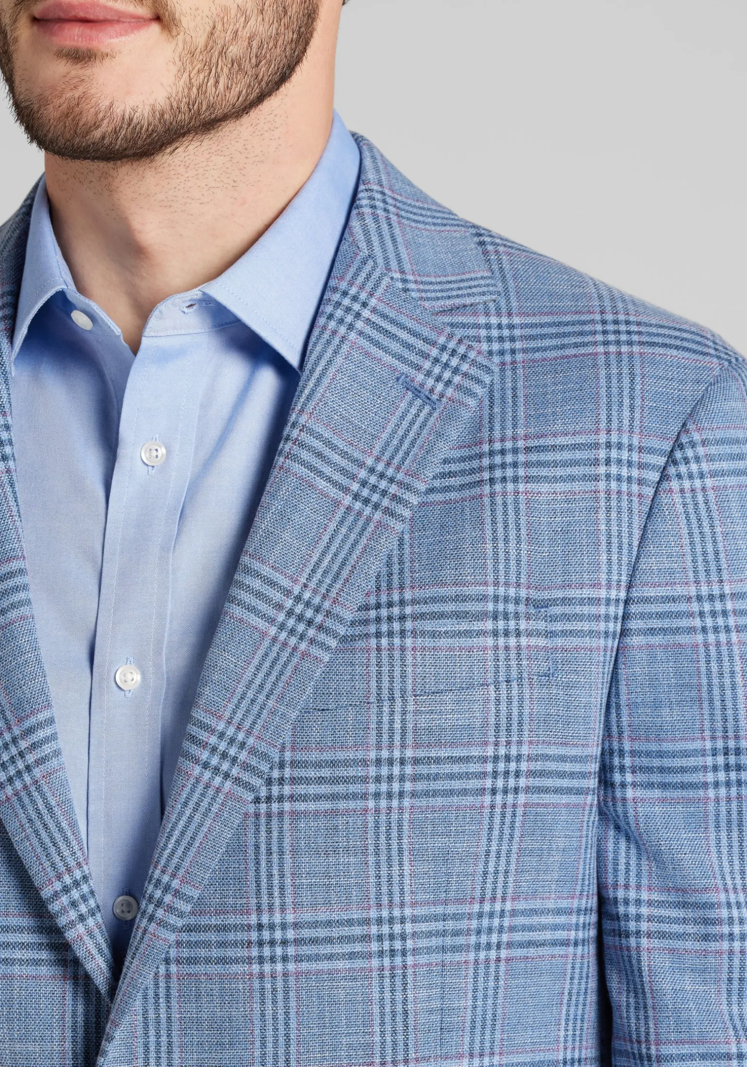 Jos. A. Bank Comfort Stretch Tailored Fit Plaid Sportcoat
