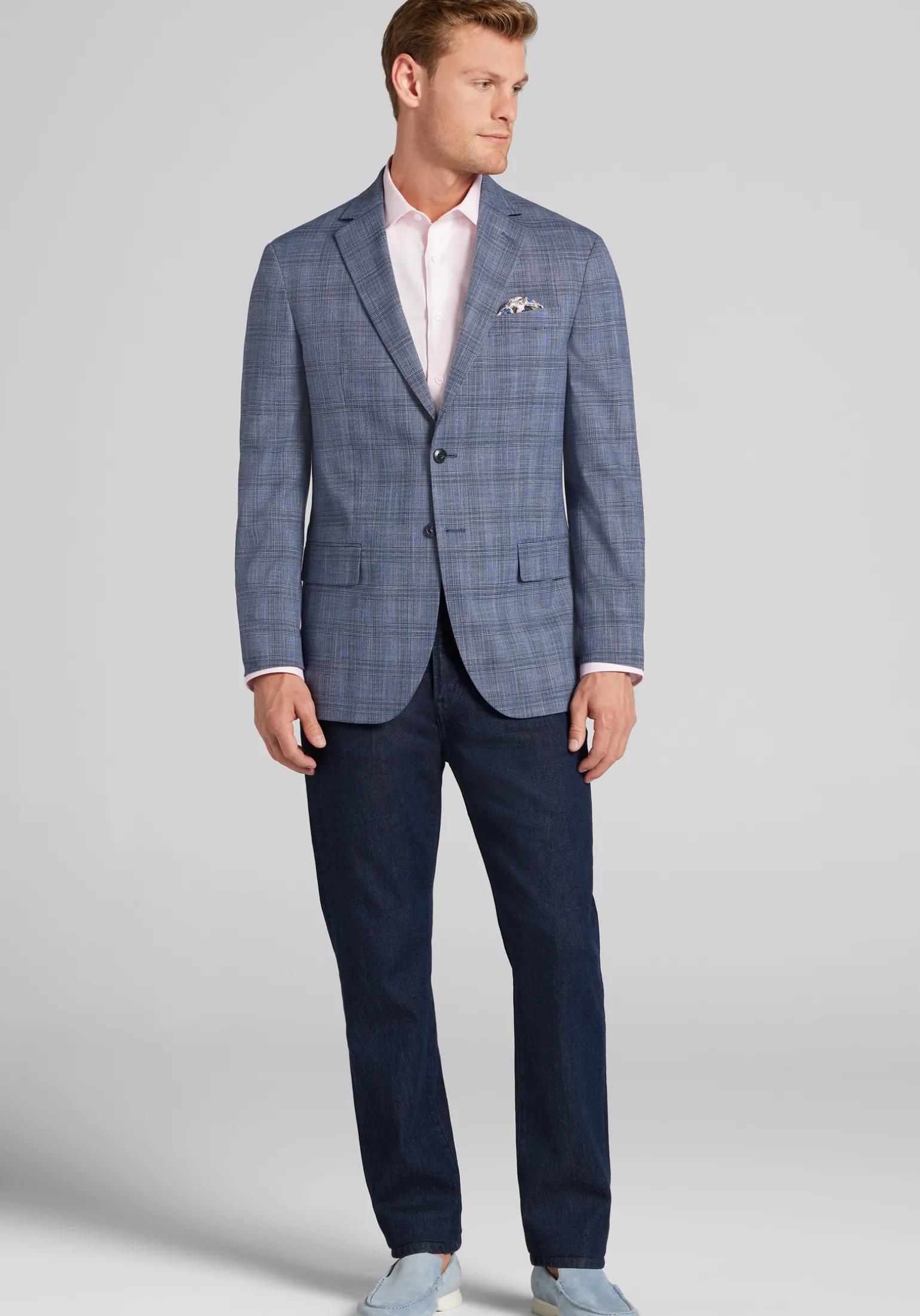Jos. A. Bank Comfort Stretch Tailored Fit Plaid Sportcoat