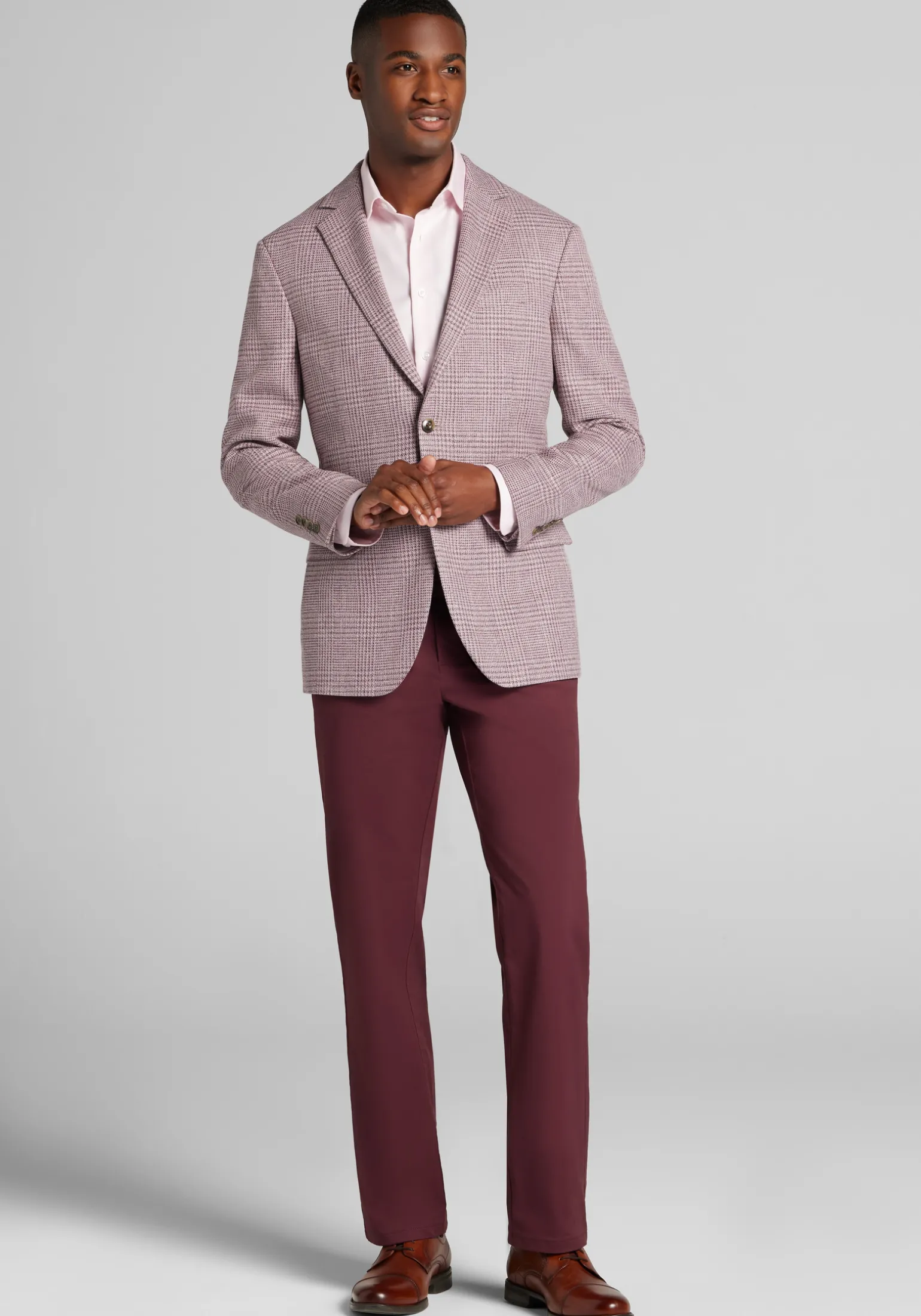 Jos. A. Bank Comfort Stretch Tailored Fit Plaid Sportcoat
