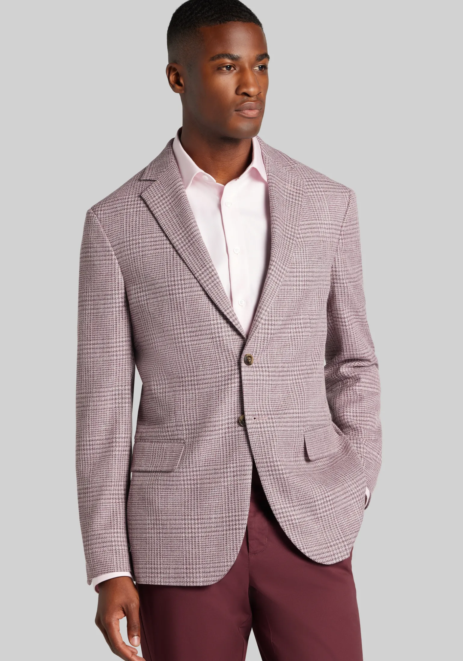 Jos. A. Bank Comfort Stretch Tailored Fit Plaid Sportcoat