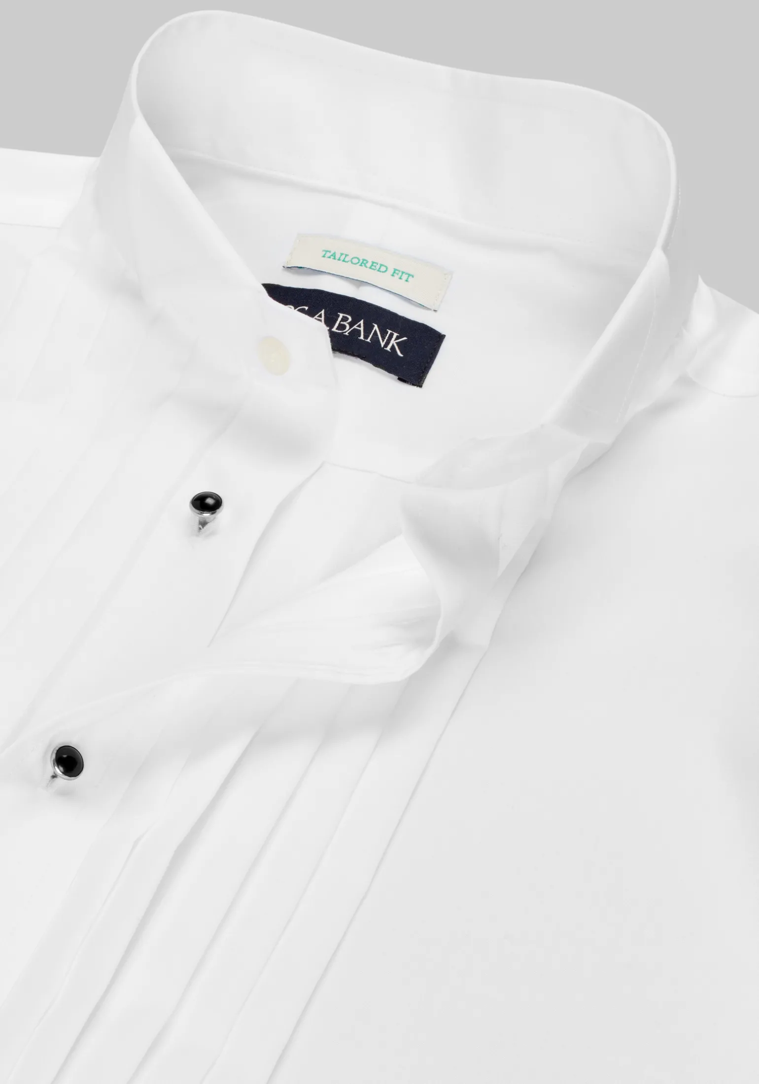 Jos. A. Bank Comfort Stretch Tailored Fit Wing Collar French Cuff Five-Pleat Formal Dress Shirt