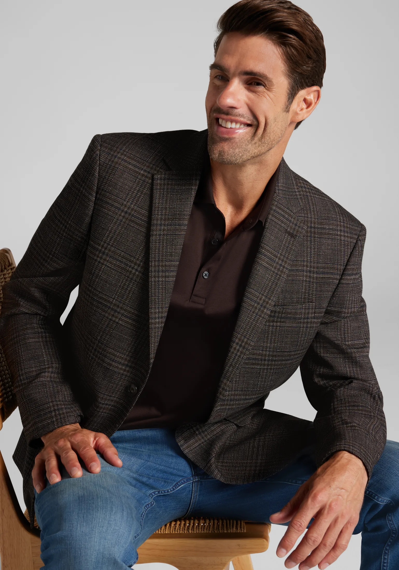 Jos. A. Bank Comfort Stretch Traditional Fit Plaid Sportcoat