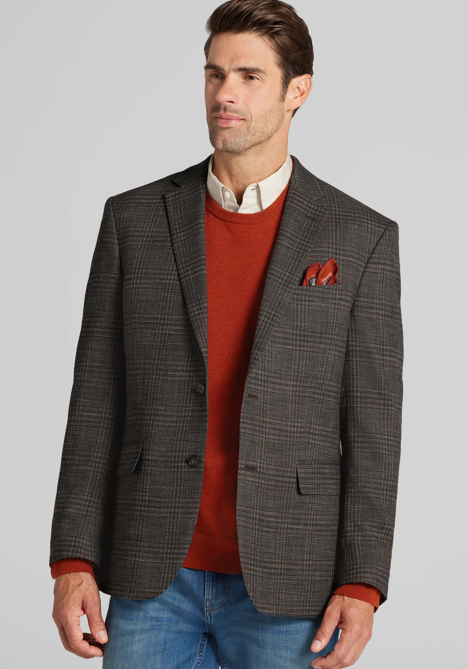 Jos. A. Bank Comfort Stretch Traditional Fit Plaid Sportcoat