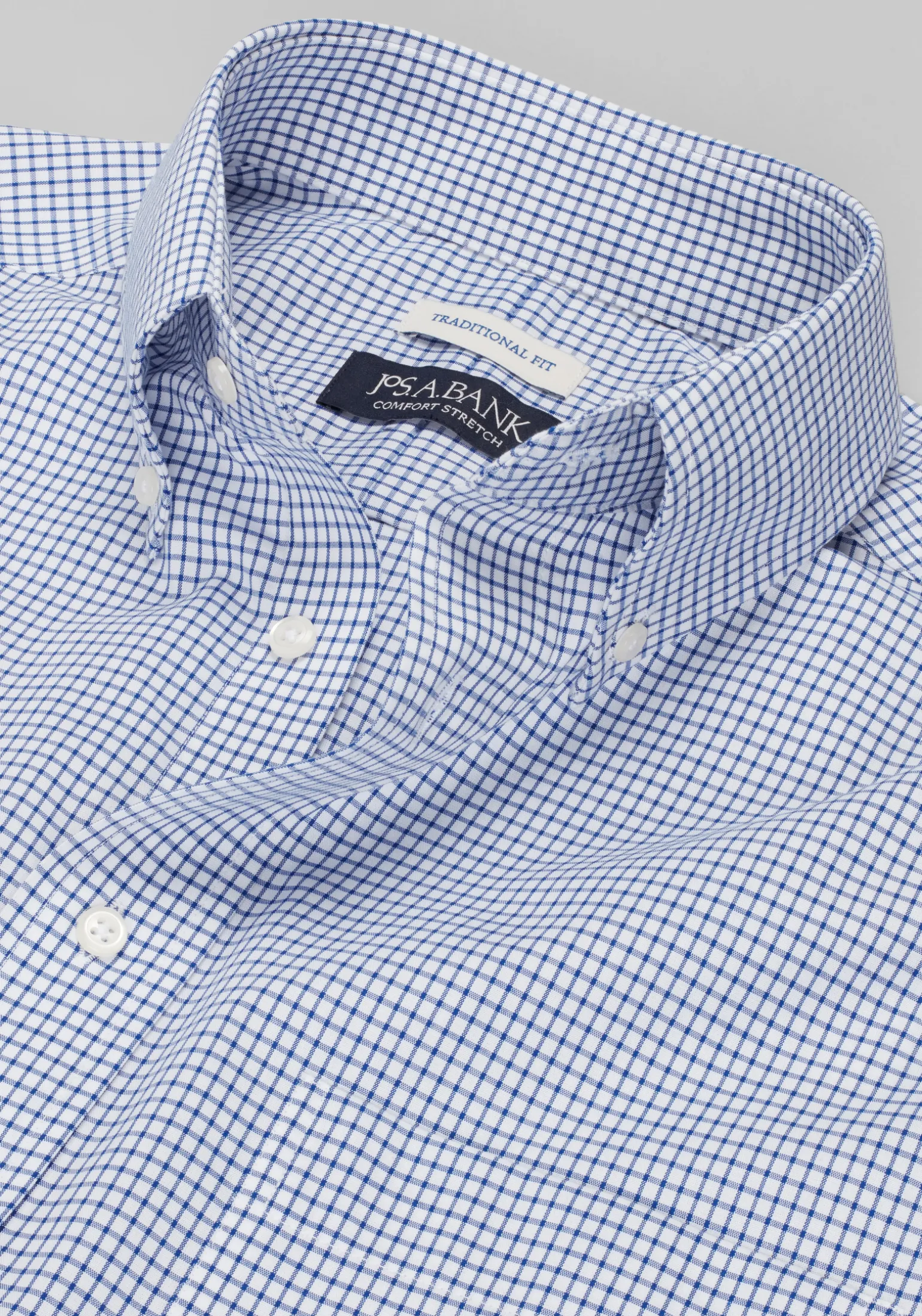 Jos. A. Bank Comfort Stretch Traditional Fit Button-Down Collar Check Dress Shirt