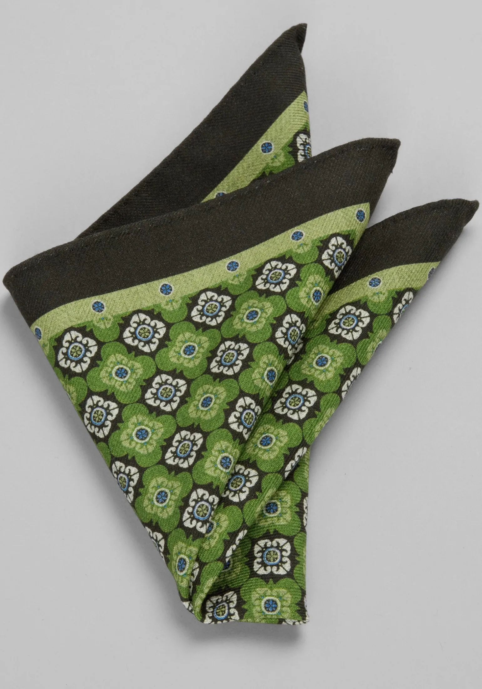 Jos. A. Bank Medallion & Herringbone Reversible Wool Pocket Square