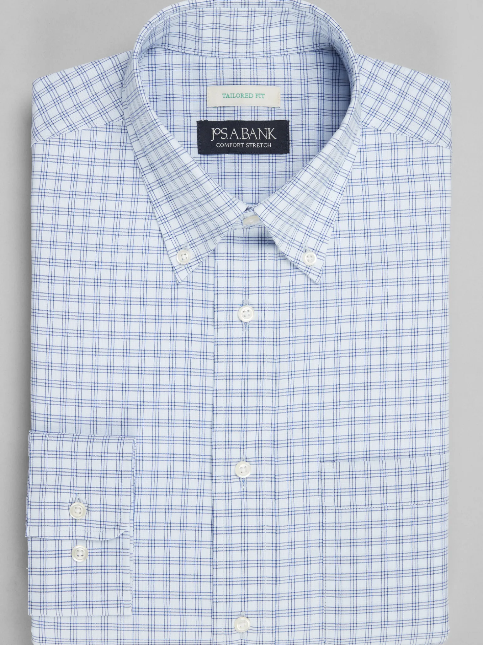 Jos. A. Bank Tailored Fit Button-Down Collar Check Dress Shirt