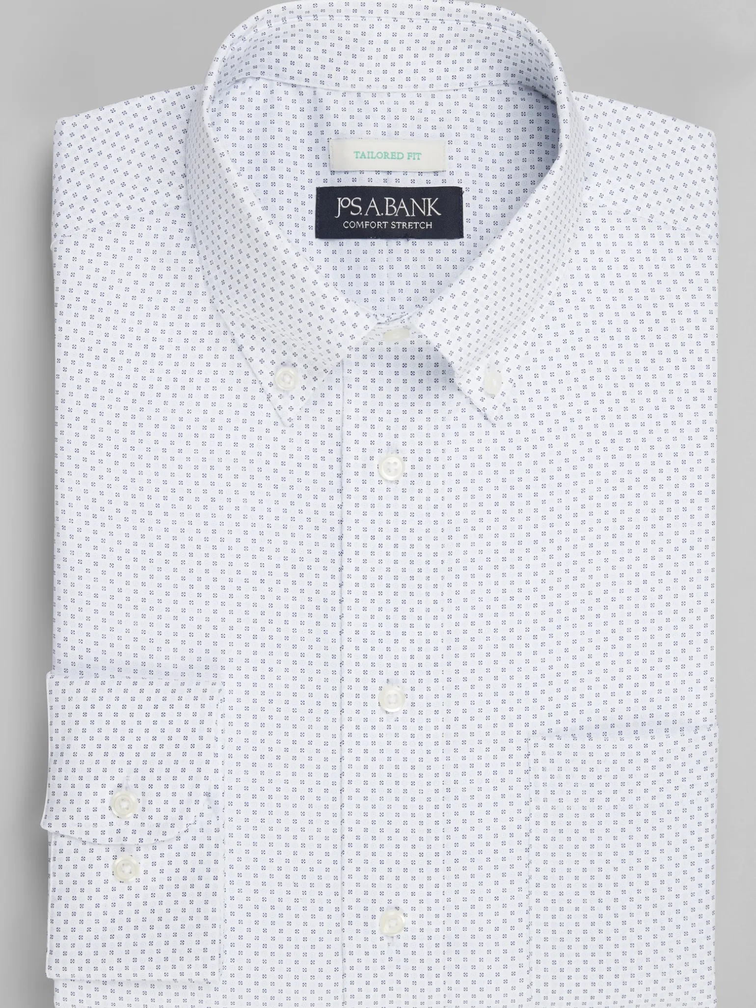 Jos. A. Bank Tailored Fit Button-Down Collar Print Dress Shirt