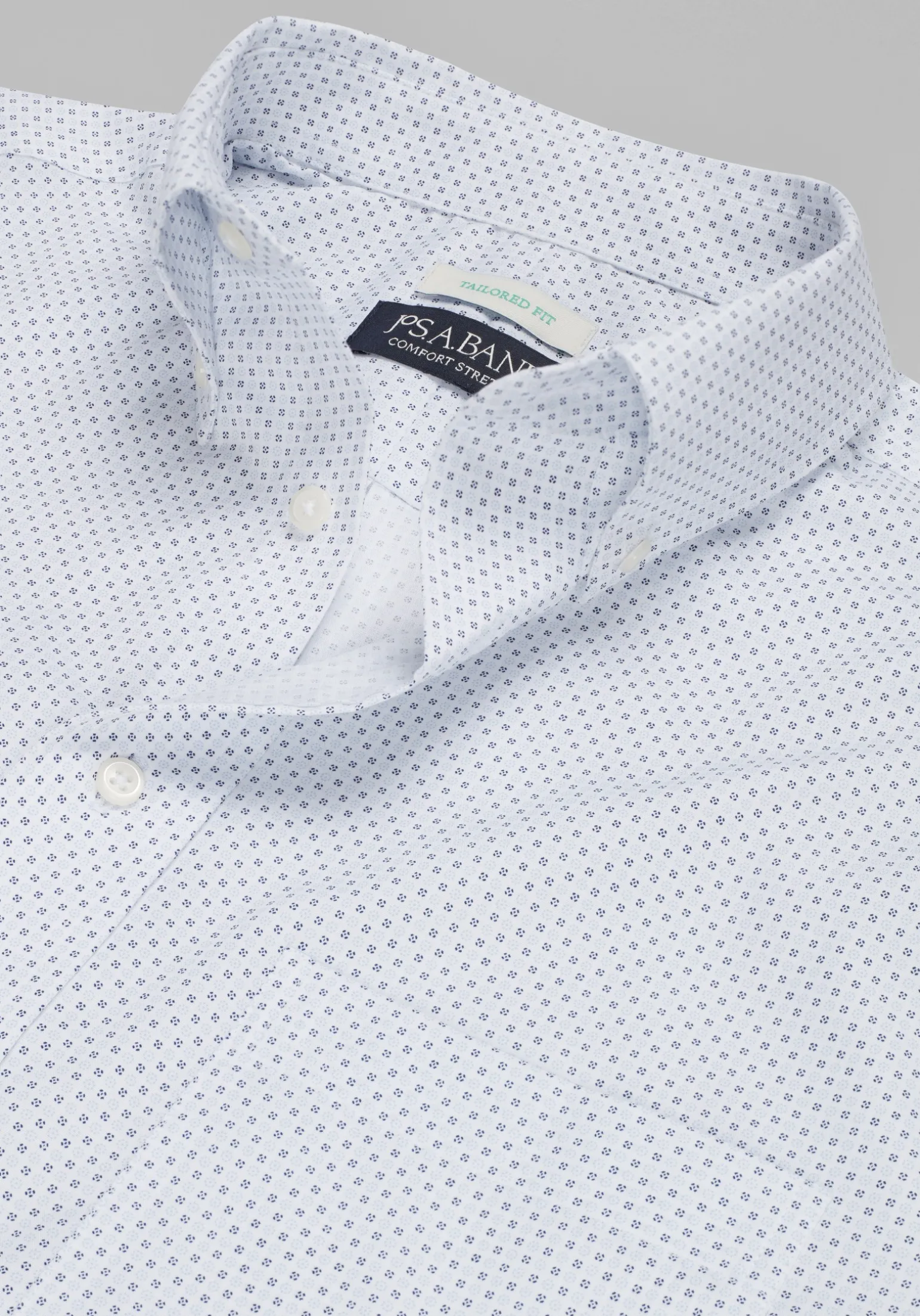 Jos. A. Bank Tailored Fit Button-Down Collar Print Dress Shirt